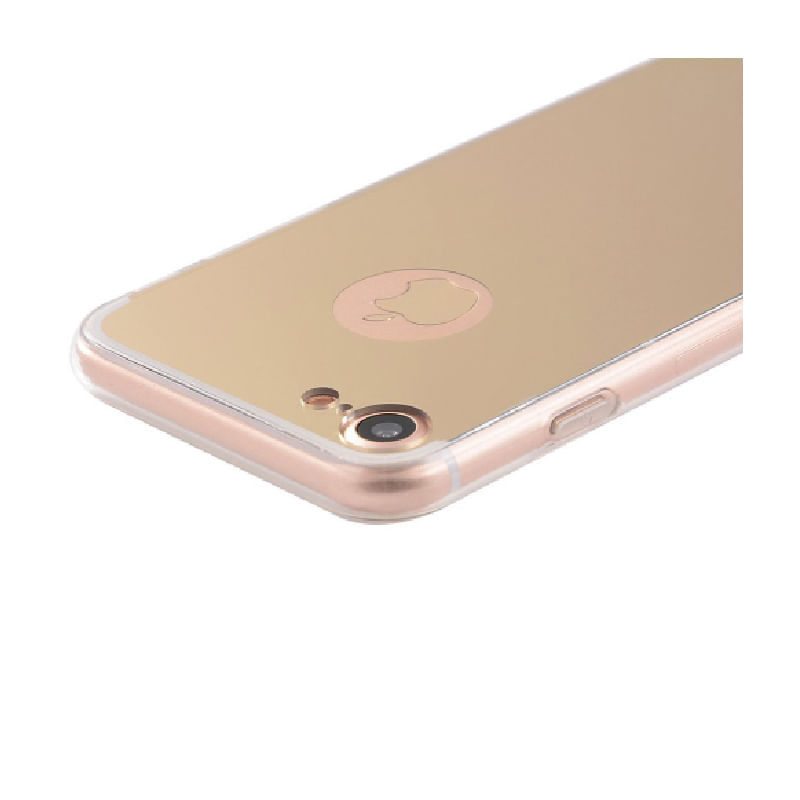 Laptop, Telefoane si Tablete - Telefoane mobile si accesorii - Accesorii Telefoane - Huse telefoane - Husa Mirror Slim Iphone 7 / 8 cu margini din silicon - Gold - Infinity.ro
