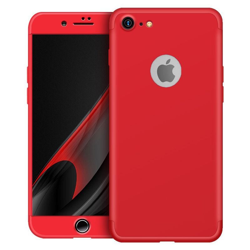 Laptop, Telefoane si Tablete - Telefoane mobile si accesorii - Accesorii Telefoane - Huse telefoane - Husa telefon Iphone 8 ofera protectie Completa 3in1 Ultrasubtire Lux Red Matte - Infinity.ro
