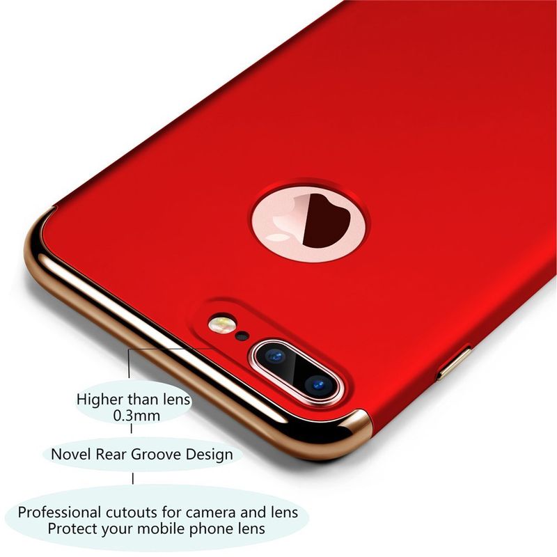 Laptop, Telefoane si Tablete - Telefoane mobile si accesorii - Accesorii Telefoane - Huse telefoane - Husa telefon Iphone 8 Plus ofera protectie 3in1 Ultrasubtire - Lux Red Matte - Infinity.ro