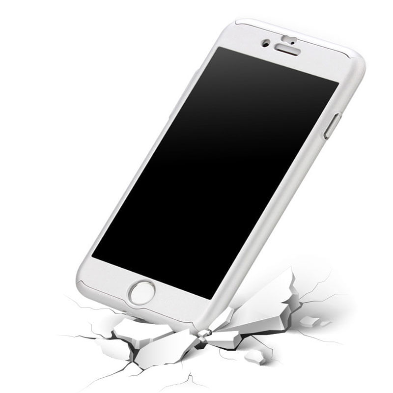 Laptop, Telefoane si Tablete - Telefoane mobile si accesorii - Accesorii Telefoane - Huse telefoane - Husa telefon Iphone 8 Plus ofera protectie 360° Ultrasubtire + Folie Sticla Silver - Infinity.ro