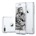 Laptop, Telefoane si Tablete - Telefoane mobile si accesorii - Accesorii Telefoane - Huse telefoane - Husa telefon Iphone 8 Plus ofera protectie 360° Ultrasubtire + Folie Sticla Silver - Infinity.ro