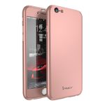 Laptop, Telefoane si Tablete - Telefoane mobile si accesorii - Accesorii Telefoane - Huse telefoane - Husa IPAKY Fashion - Full Protection 360 - Iphone 6 Plus / 6S Plus (Rose Gold) cu Folie Protectie Ecran - Infinity.ro