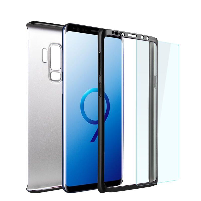 Laptop, Telefoane si Tablete - Telefoane mobile si accesorii - Accesorii Telefoane - Huse telefoane - Husa 360° Matte Full Protection - Samsung Galaxy S9 Plus - Negru - (fata + spate + folie de protectie din silicon) - Infinity.ro