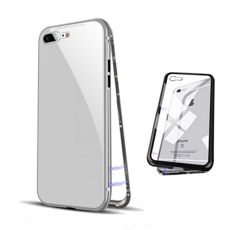 Laptop, Telefoane si Tablete - Telefoane mobile si accesorii - Accesorii Telefoane - Huse telefoane - Husa Iphone 7 PLUS, Full Cover 360, cu Prindere Magnetica, Rama din Metal si Spate din Plastic Cal. I, Negru - Infinity.ro