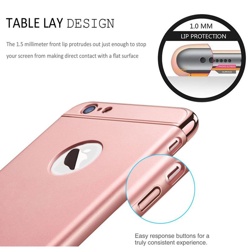 Laptop, Telefoane si Tablete - Telefoane mobile si accesorii - Accesorii Telefoane - Huse telefoane - Husa telefon Iphone 6/6S ofera protectie 360° 3in1 Ultrasubtire - Rose - Infinity.ro