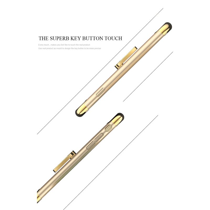 Laptop, Telefoane si Tablete - Telefoane mobile si accesorii - Accesorii Telefoane - Huse telefoane - Husa telefon Apple Iphone 8 ofera protectie 3in1 Ultrasubtire Lux Gold Matte G Ring - Infinity.ro