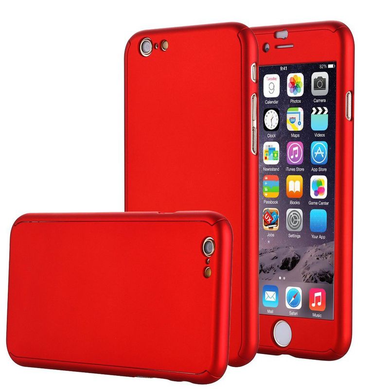Laptop, Telefoane si Tablete - Telefoane mobile si accesorii - Accesorii Telefoane - Huse telefoane - Husa telefon Iphone 7 ofera Protectie 360° Ultrasubtire + Folie Sticla Securizata - Red Full - Infinity.ro