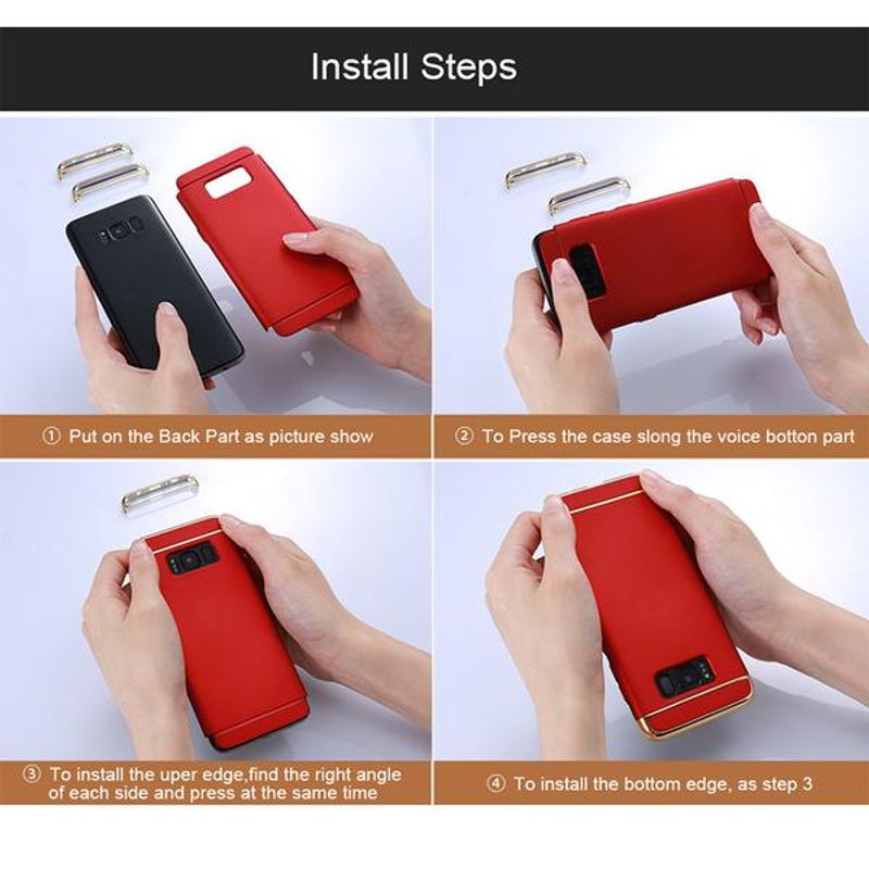 Laptop, Telefoane si Tablete - Telefoane mobile si accesorii - Accesorii Telefoane - Huse telefoane - Husa Samsung Galaxy S8 Plus Ultra-subtire 3 in 1 Rosu - Infinity.ro