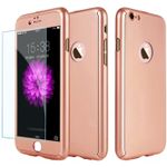 Laptop, Telefoane si Tablete - Telefoane mobile si accesorii - Accesorii Telefoane - Huse telefoane - Husa Full Cover (fata + spate + geam sticla) pentru Apple iPhone 6 / 6S, Rose Gold - Infinity.ro