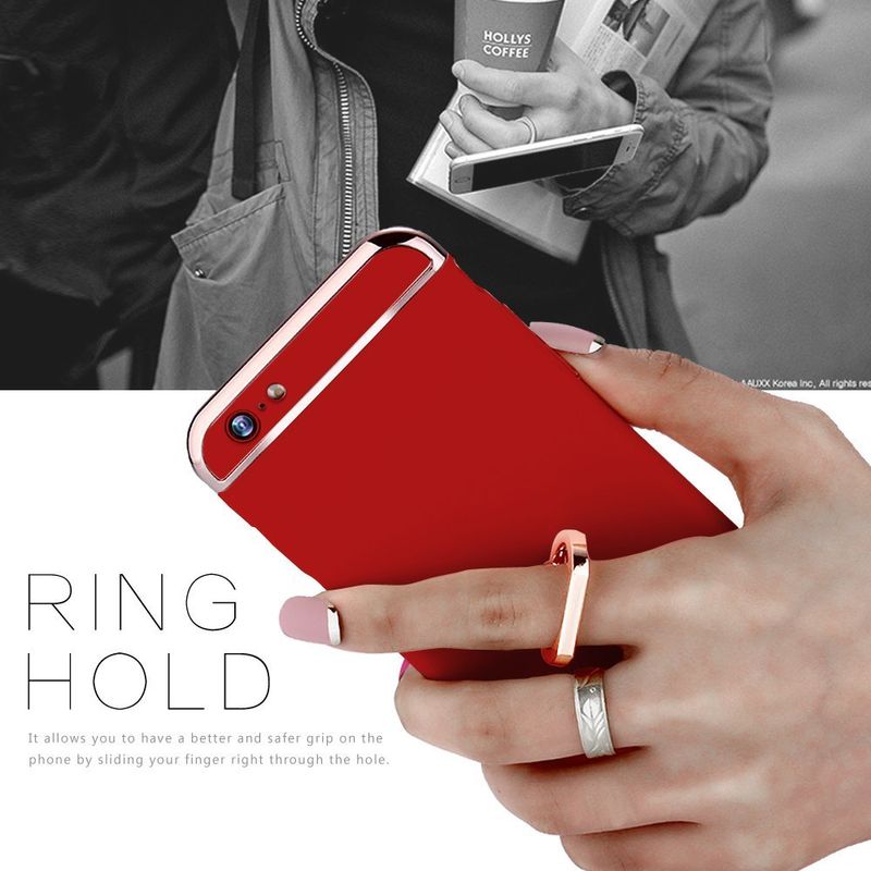 Laptop, Telefoane si Tablete - Telefoane mobile si accesorii - Accesorii Telefoane - Huse telefoane - Husa telefon Iphone 6/6S offera protectie 3in1 Ultrasubtire - Red Matte G Ring - Infinity.ro