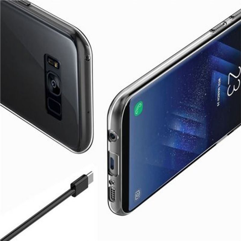 Laptop, Telefoane si Tablete - Telefoane mobile si accesorii - Accesorii Telefoane - Huse telefoane - Husa pentru Samsung Galaxy S8 Plus, MyStyle® FullBody ultra slim TPU, fata - spate transparenta - Infinity.ro