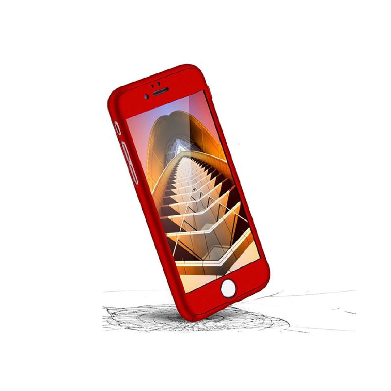 Laptop, Telefoane si Tablete - Telefoane mobile si accesorii - Accesorii Telefoane - Huse telefoane - Husa Aisi Iphone 7 Full Cover 360 + folie sticla, Rosu - Infinity.ro