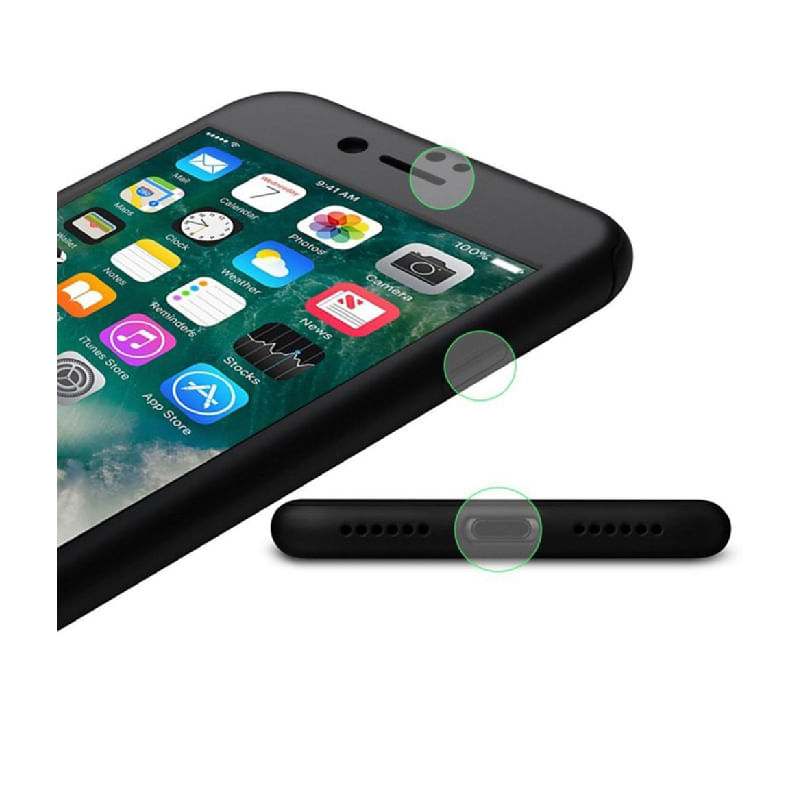 Laptop, Telefoane si Tablete - Telefoane mobile si accesorii - Accesorii Telefoane - Huse telefoane - Husa Ipaky Iphone 7 Full Cover 360 + folie sticla, Negru - Infinity.ro