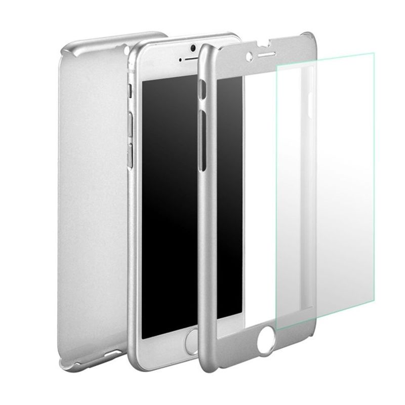 Laptop, Telefoane si Tablete - Telefoane mobile si accesorii - Accesorii Telefoane - Huse telefoane - Husa pentru Apple iPhone 6 / Apple iPhone 6S Argintiu cu acoperire completa 360 grade cu folie protectie sticla gratis - Infinity.ro