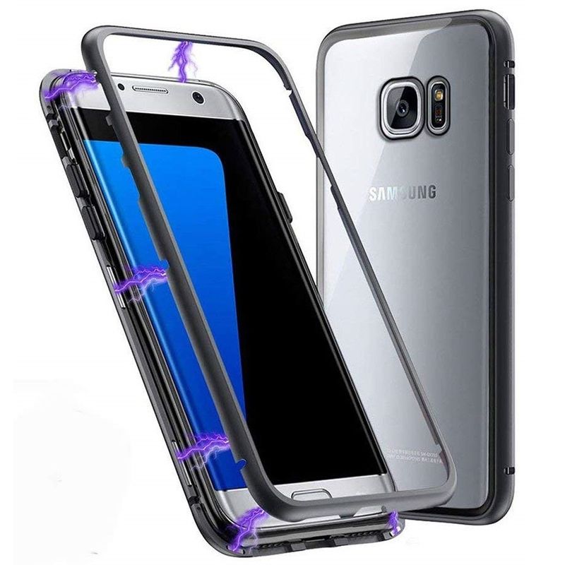Laptop, Telefoane si Tablete - Telefoane mobile si accesorii - Accesorii Telefoane - Huse telefoane - Husa Magnetic Case 360° + folie autoregenerativa pentru Samsung Galaxy S7 Edge, Negru - Infinity.ro