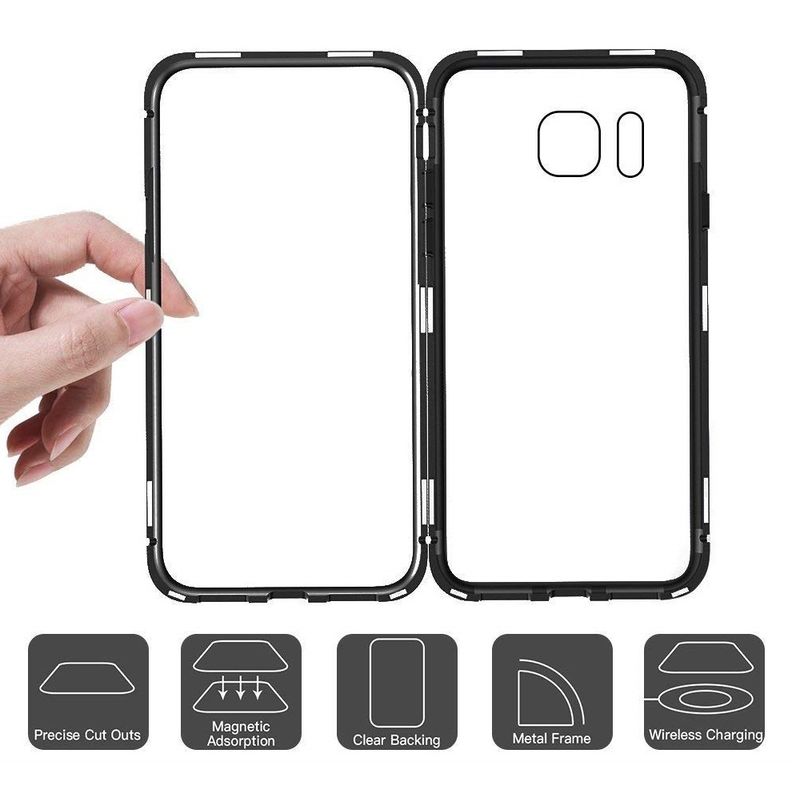Laptop, Telefoane si Tablete - Telefoane mobile si accesorii - Accesorii Telefoane - Huse telefoane - Husa Magnetic Case 360° + folie autoregenerativa pentru Samsung Galaxy S7 Edge, Negru - Infinity.ro