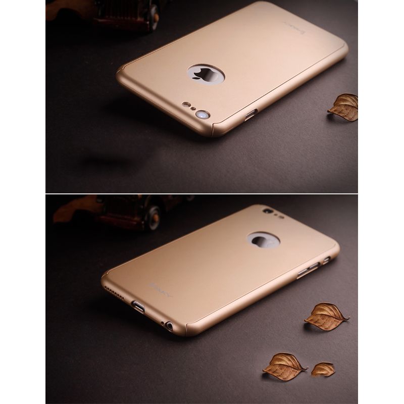 Laptop, Telefoane si Tablete - Telefoane mobile si accesorii - Accesorii Telefoane - Huse telefoane - Husa IPAKY Glamour - Full Protect 360 Decupata - Iphone 6 / 6S (Gold) cu Folie Protectie Ecran - Infinity.ro