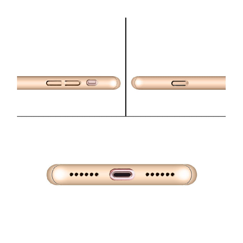 Laptop, Telefoane si Tablete - Telefoane mobile si accesorii - Accesorii Telefoane - Huse telefoane - Husa Iphone 7 Full Cover 360 + folie sticla, Gold - Infinity.ro