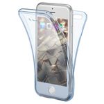 Laptop, Telefoane si Tablete - Telefoane mobile si accesorii - Accesorii Telefoane - Huse telefoane - Husa Full TPU 360° (fata + spate) pentru iPhone 6 / 6S, Albastru Transparent - Infinity.ro
