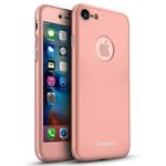 Laptop, Telefoane si Tablete - Telefoane mobile si accesorii - Accesorii Telefoane - Huse telefoane - Husa Ipaky Iphone 7 Full Cover 360 + folie sticla securizata, Roz - Auriu - Infinity.ro