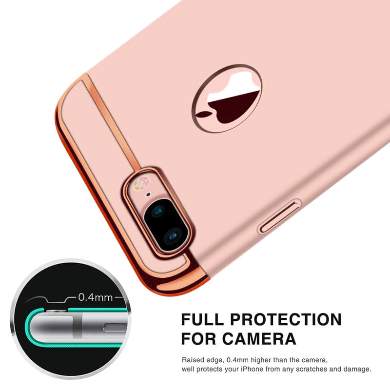 Laptop, Telefoane si Tablete - Telefoane mobile si accesorii - Accesorii Telefoane - Huse telefoane - Husa telefon Apple Iphone 8 ofera protectie 3in1 Ultrasubtire Lux Rose Gold Matte - Infinity.ro
