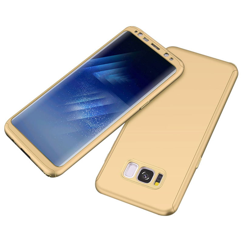 Laptop, Telefoane si Tablete - Telefoane mobile si accesorii - Accesorii Telefoane - Huse telefoane - Husa 360° Matte Full Protection - Samsung Galaxy S8 - Auriu - (fata + spate + folie de protectie din silicon) - Infinity.ro