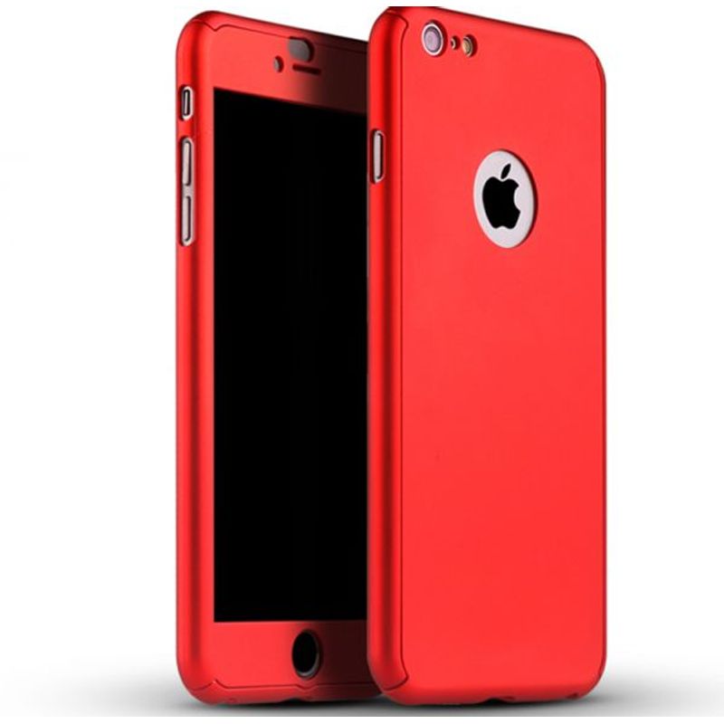 Laptop, Telefoane si Tablete - Telefoane mobile si accesorii - Accesorii Telefoane - Huse telefoane - Husa telefon Iphone 6/6S ofera Protectie 360° Ultrasubtire + Folie Sticla Securizata - Red - Infinity.ro