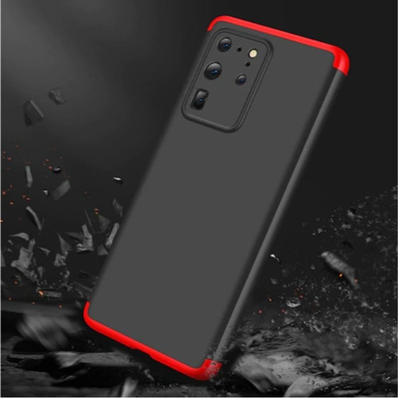 Laptop, Telefoane si Tablete - Telefoane mobile si accesorii - Accesorii Telefoane - Huse telefoane - Husa pentru Samsung Galaxy S20, FullBody 360° 3in1 Negru-Rosu - Infinity.ro