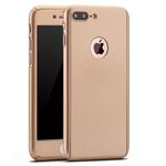 Laptop, Telefoane si Tablete - Telefoane mobile si accesorii - Accesorii Telefoane - Huse telefoane - Husa Full Cover 360° (fata + spate + geam sticla) pentru iPhone 8 Plus, Gold - Infinity.ro