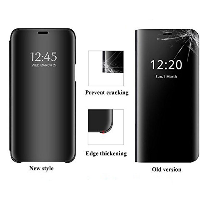 Laptop, Telefoane si Tablete - Telefoane mobile si accesorii - Accesorii Telefoane - Huse telefoane - Husa Protectie Toc Flip Cover Clear View Mirror compatibila cu Samsung Galaxy S10 Plus Negru - Infinity.ro