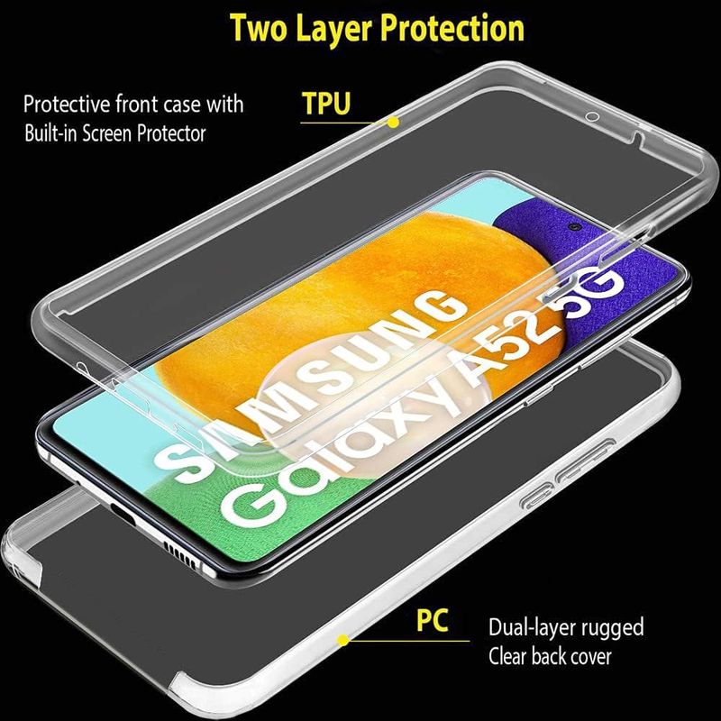 Laptop, Telefoane si Tablete - Telefoane mobile si accesorii - Accesorii Telefoane - Huse telefoane - Husa fata spate, TPU/Policarbonat, Compatibil Samsung Galaxy A52/A52 5G/Samsung A52S 5G, Transparent - Infinity.ro