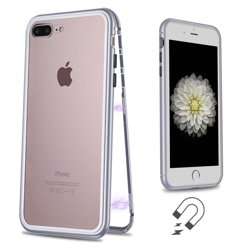 Laptop, Telefoane si Tablete - Telefoane mobile si accesorii - Accesorii Telefoane - Huse telefoane - Husa Magnetic Case 360° pentru iPhone 8 Plus, Silver - Infinity.ro