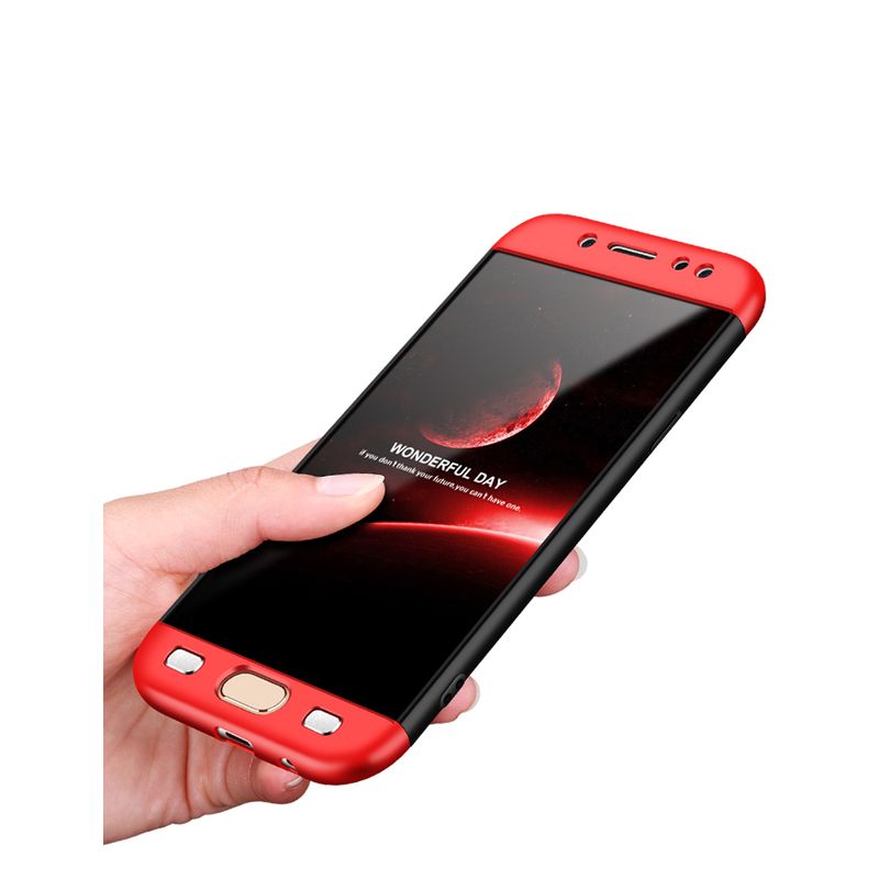 Laptop, Telefoane si Tablete - Telefoane mobile si accesorii - Accesorii Telefoane - Huse telefoane - Husa Full Cover 360 GKK Samsung Galaxy J3 2017 J330, J3 Pro 2017 - Negru-Rosu - Infinity.ro