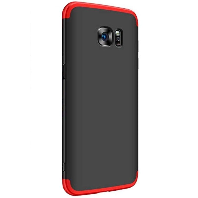 Laptop, Telefoane si Tablete - Telefoane mobile si accesorii - Accesorii Telefoane - Huse telefoane - Carcasa Samsung Galaxy S7 Edge, MyStyle, 360° 3in1 Negru-Rosu - Infinity.ro