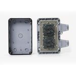 Casa si Gradina - Electrice - Prize - Priza dubla IP66, De exterior, Policarbonat, Impermeabila, Alb/Gri - Infinity.ro