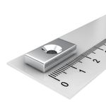 Casa si Gradina - Mobilier - Feronerie si accesorii mobila - Magnet puternic neodim bloc 20 mm x 10 mm x 3 mm cu gaura de sustinere de 4 mm diametru - Infinity.ro