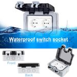 Casa si Gradina - Electrice - Prize - Priza exterioara impermeabil IP66, dubla, pentru utilizare in exterior, 220V, 16A, ABS - Infinity.ro