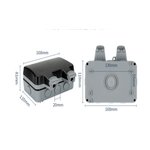 Casa si Gradina - Electrice - Prize - Priza dubla pentru exterior, montare la suprafata, rezistenta la intemperii si praf, Policarbonat, Gri/Alb - Infinity.ro