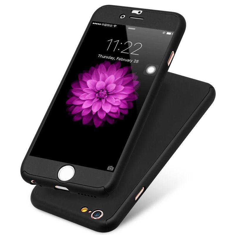 Laptop, Telefoane si Tablete - Telefoane mobile si accesorii - Accesorii Telefoane - Huse telefoane - Husa telefon Iphone 6/6S Plus ofera protectie 360° Ultrasubtire + Folie Sticla Securizata - Black - Infinity.ro
