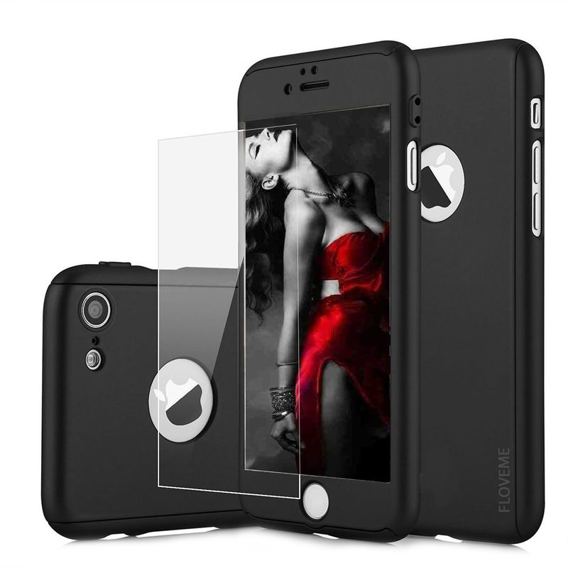Laptop, Telefoane si Tablete - Telefoane mobile si accesorii - Accesorii Telefoane - Huse telefoane - Husa telefon Iphone 6/6S Plus ofera protectie 360° Ultrasubtire + Folie Sticla Securizata - Black - Infinity.ro