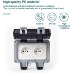 Casa si Gradina - Electrice - Prize - Priza dubla, Policarbonat, Pentru exterior, Rezistenta la apa, Gri/Alb - Infinity.ro