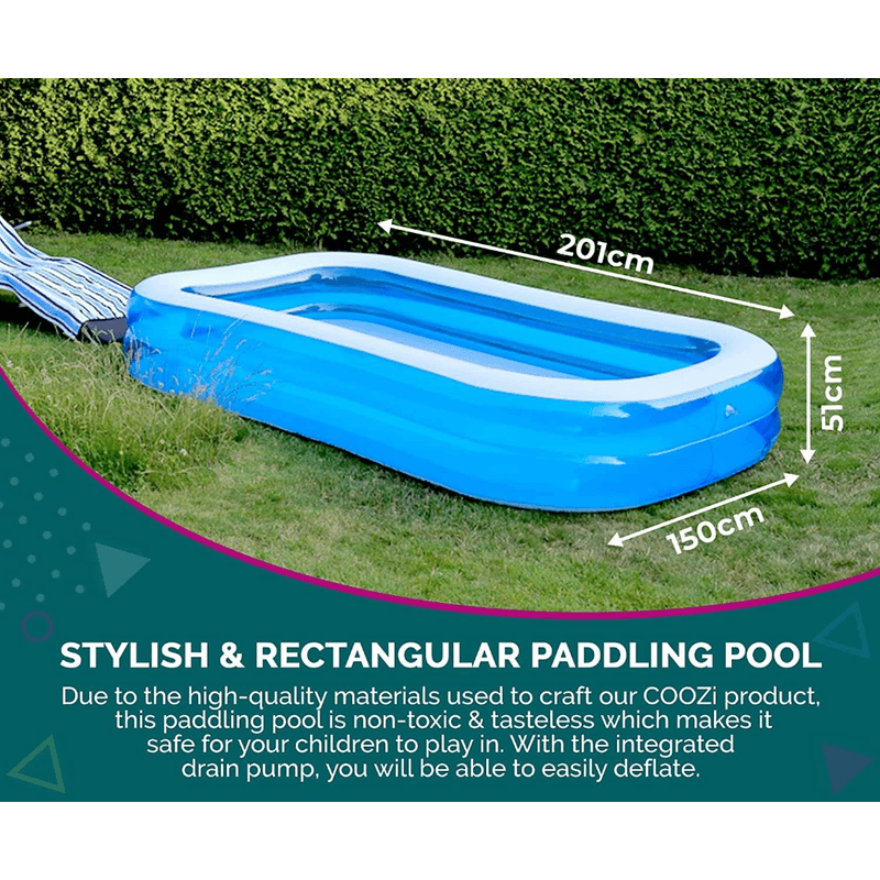 Casa si Gradina - Gradina si terasa - Piscine si accesorii - Piscine - Piscina Gonflabila Dreptunghiulara, Pentru Exterior, 200 x 150 x 50 Cm, Albastru/Alb - Infinity.ro