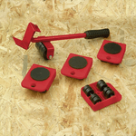 Casa si Gradina - Mobilier - Feronerie si accesorii mobila - Kit pentru transportat mobila SYNO, 5 piese, cu role, Maximul de greutate 150kg, Rosu - Infinity.ro