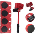 Casa si Gradina - Mobilier - Feronerie si accesorii mobila - Kit pentru transportat mobila SYNO, 5 piese, cu role, Maximul de greutate 150kg, Rosu - Infinity.ro