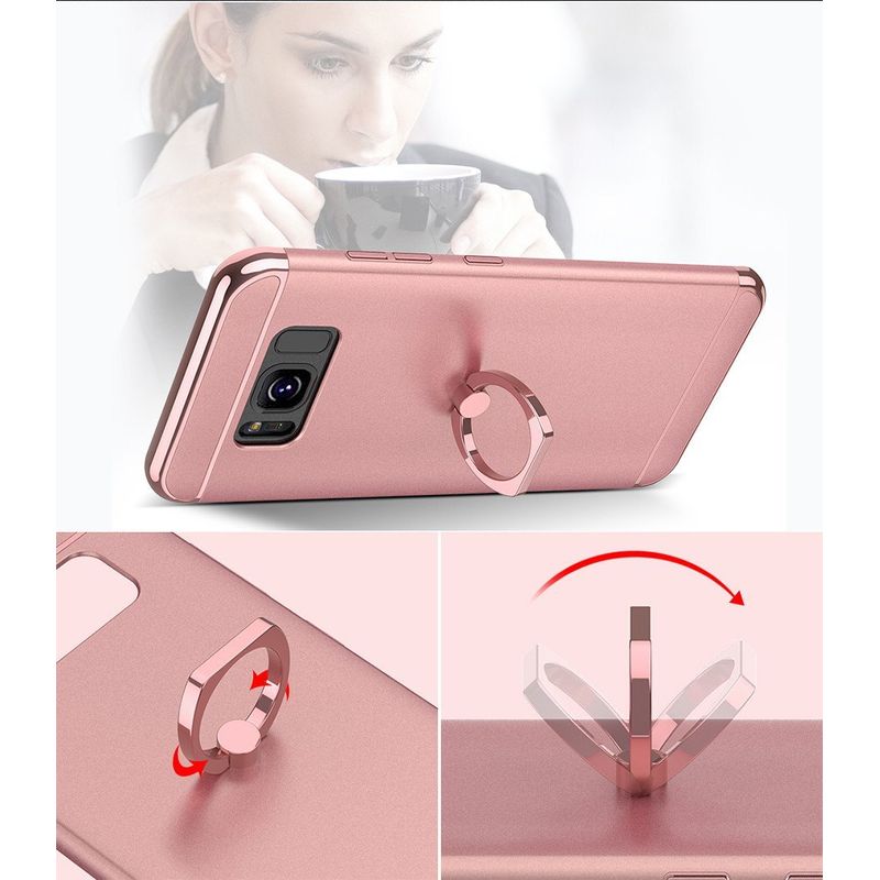 Laptop, Telefoane si Tablete - Telefoane mobile si accesorii - Accesorii Telefoane - Huse telefoane - Husa Samsung Galaxy S8 Plus, MyStyle Elegance Luxury 3in1 Ring, Rose-Gold - Infinity.ro