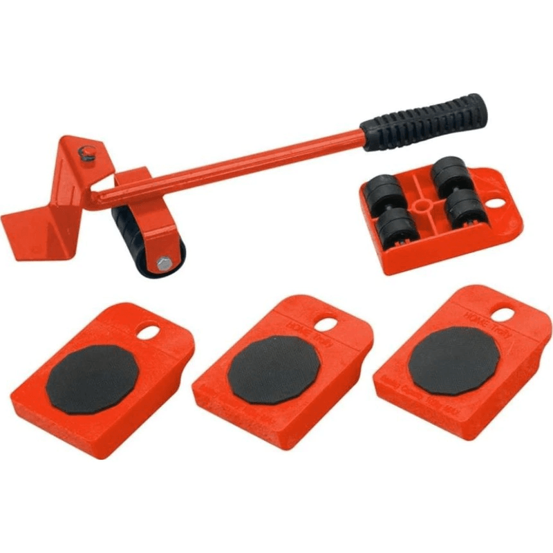 Casa si Gradina - Mobilier - Feronerie si accesorii mobila - Kit pentru transportat mobila SYNO, 5 piese, cu role, Maximul de greutate 150kg, Rosu - Infinity.ro