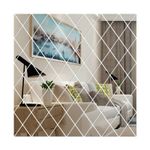 Casa si Gradina - Decoratiuni - Oglinzi - Set 58 Oglinzi Acrilice Diamant Romb Sticker Auto-Adeziv Decorativ pentru Baie Living si Bucatarie 100x100 cm - Infinity.ro