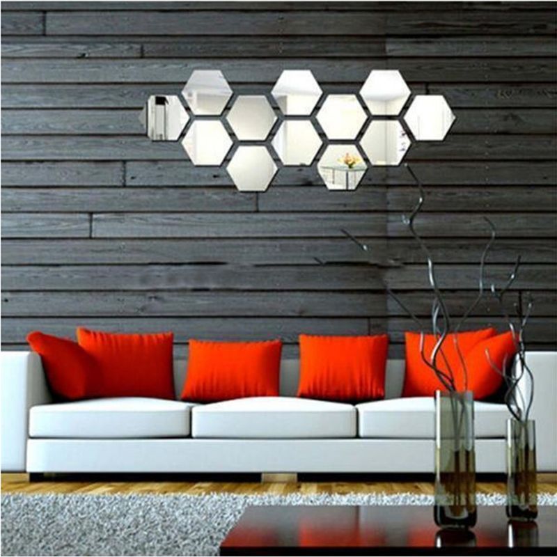 Casa si Gradina - Decoratiuni - Oglinzi - Oglinda Design Hexagon Acrilica Cristal & Diamant - Luxury Home - 11.5 cm - 1 bucata - Infinity.ro