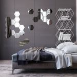 Casa si Gradina - Decoratiuni - Oglinzi - Set Oglinzi Decorative Acrilice Design Hexagon Silver XXL Size - MyStyle® Luxury Home 6 bucatI - Infinity.ro