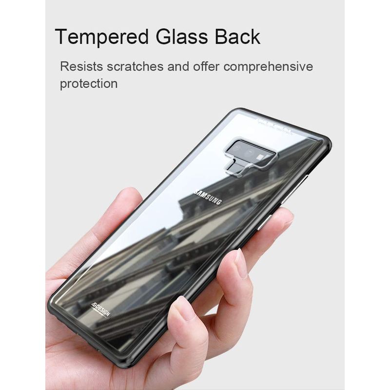 Laptop, Telefoane si Tablete - Telefoane mobile si accesorii - Accesorii Telefoane - Huse telefoane - Husa magnetica din sticla cu rama metalica compatibila cu Samsung Note 9 Negru - Infinity.ro
